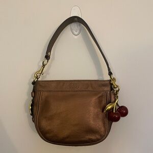 Vintage Coach Zoe Brown/Bronze Leather Hobo Bucket Shoulder Bag 41864